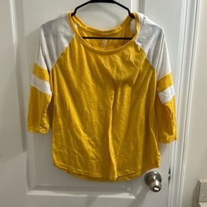 Yellow and white sporty tee from SO